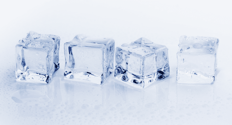 some ice cubes 